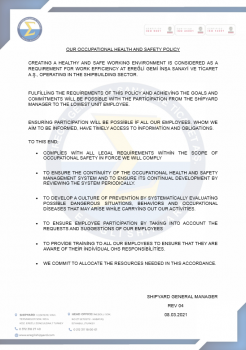 OUR OCCUPATIONAL HEALTH AND SAFETY POLICY